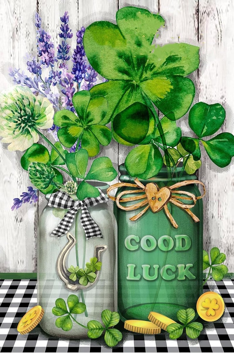 Eterkosu St.Patrick's Day Counted Cross Stitch Kits for Adults, Flowers Stamped Cross Stitch Kits for Beginners, Needlepoint Cross-Stitch Patterns Embroidery Kits Arts and Crafts for Home Decor - Image 1